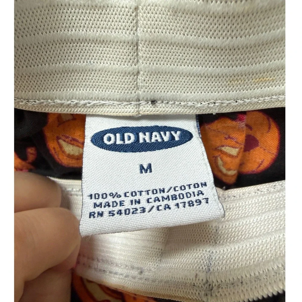 VTG Old Navy Halloween Pumpkin Jack-O-Lantern Boxer Shorts Black Orange Size M